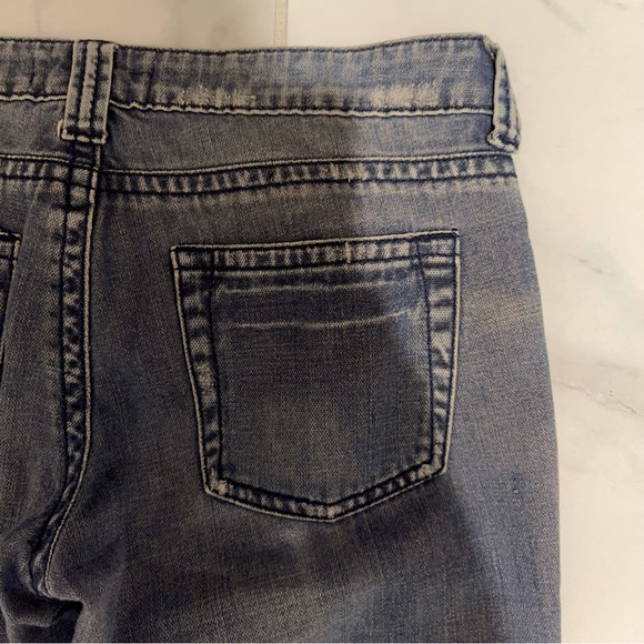 Forever 21 Jeans 26 Slim Low Rise Stonewash Skinny Denim Frayed Pockets Whiskers - Picture 14 of 15